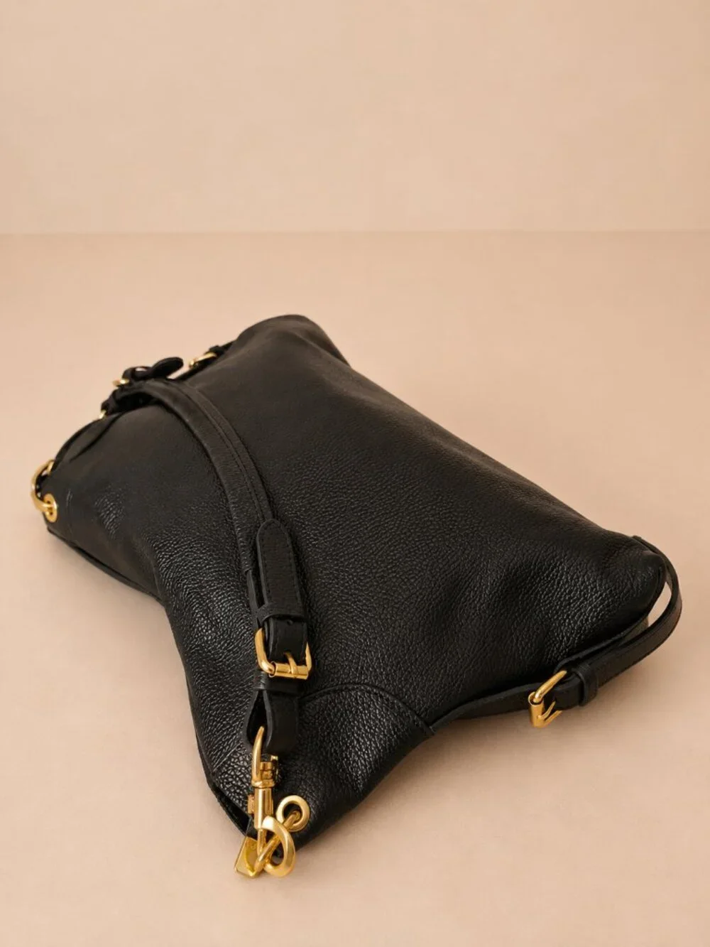 Italian Leather Slouchy Hobo Purse, East West Crossbody Handbag Made in Italy